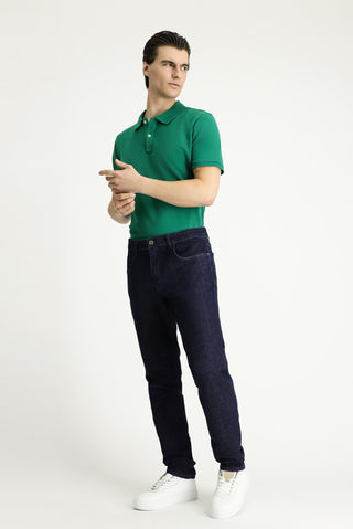  Koyu İndigo 7 Drop Slim Fit Dar Kesim Likralı Denim Pantolon