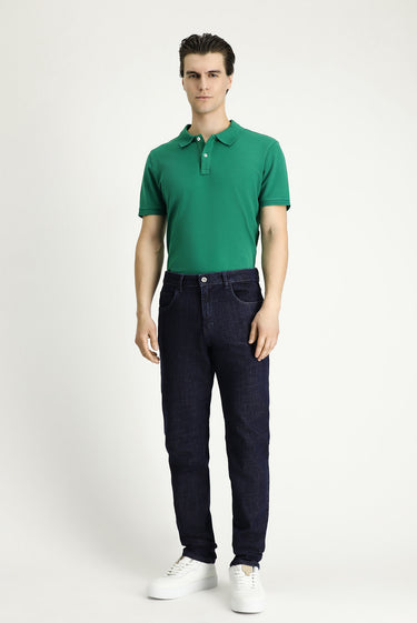 Koyu İndigo 7 Drop Slim Fit Dar Kesim Likralı Denim Pantolon