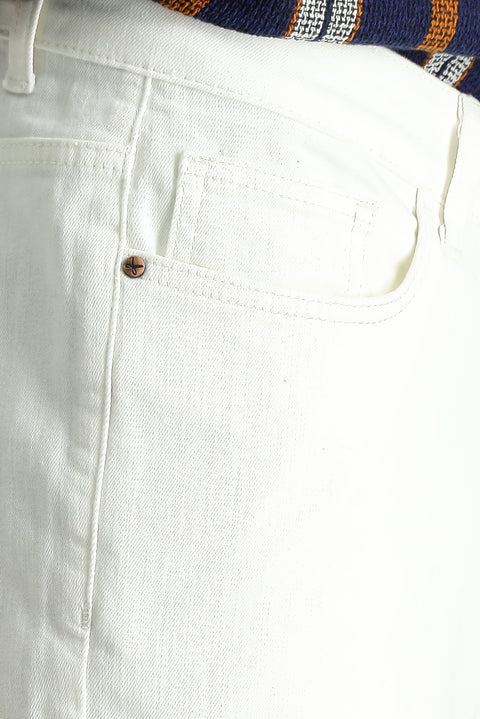 Ekru 6 Drop Regular Fit Standart Kesim Likralı Denim Pantolon