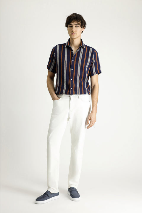 Ekru 6 Drop Regular Fit Standart Kesim Likralı Denim Pantolon