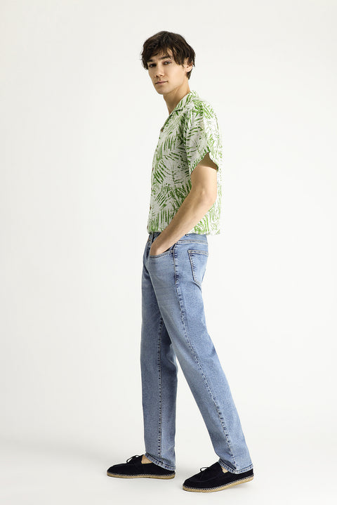 İndigo 6 Drop Regular Fit Standart Kesim Likralı Denim Pantolon