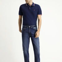 Koyu İndigo Regular Fit Likralı Denim Pantolon
