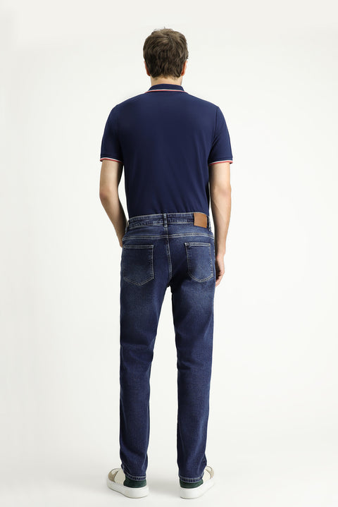 Koyu İndigo 6 Drop Regular Fit Standart Kesim Likralı Denim Pantolon