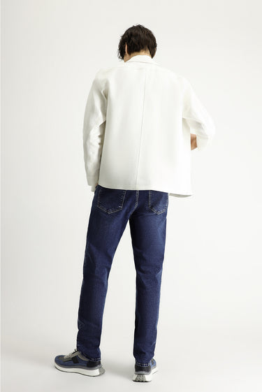 Koyu İndigo Regular Fit Likralı Denim Pantolon