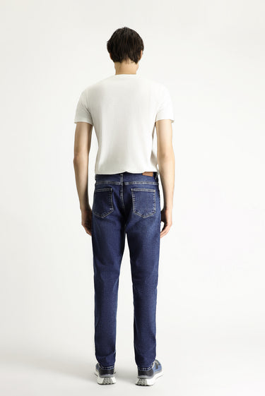 Koyu İndigo Regular Fit Likralı Denim Pantolon
