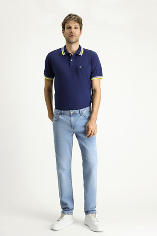  Açık Mavi Slim Fit Dar Kesim Likralı Denim Pantolon