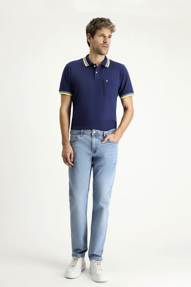  Açık Mavi Slim Fit Dar Kesim Likralı Denim Pantolon