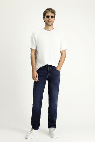  Orta Lacivert Regular Fit Likralı Denim Pantolon