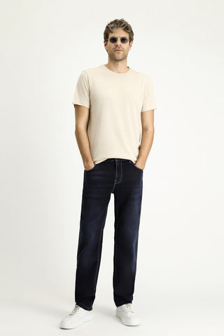  Koyu Lacivert 6 Drop Regular Fit Standart Kesim Likralı Denim Pantolon