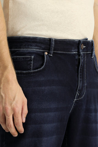  Koyu Lacivert 6 Drop Regular Fit Standart Kesim Likralı Denim Pantolon