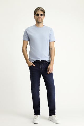  Koyu Lacivert 6 Drop Regular Fit Standart Kesim Likralı Denim Pantolon