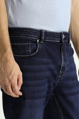  Koyu Lacivert 6 Drop Regular Fit Standart Kesim Likralı Denim Pantolon