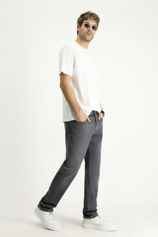  Orta Füme 6 Drop Regular Fit Standart Kesim Likralı Denim Pantolon