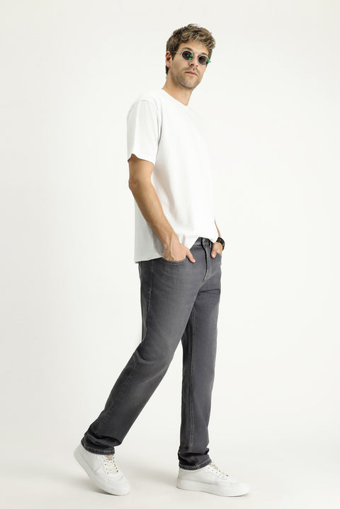 Orta Füme 6 Drop Regular Fit Standart Kesim Likralı Denim Pantolon