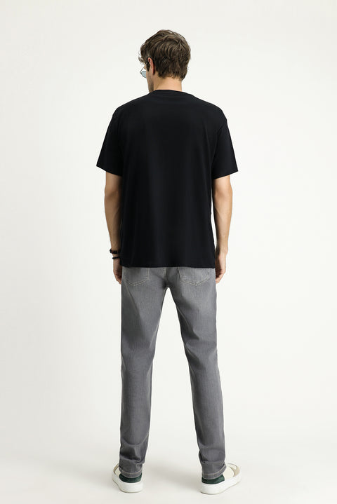 Orta Gri 6 Drop Regular Fit Standart Kesim Likralı Denim Pantolon