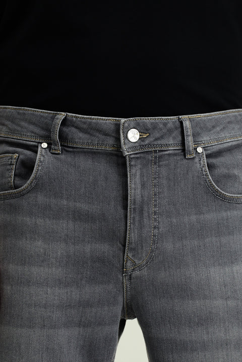 Orta Gri 6 Drop Regular Fit Standart Kesim Likralı Denim Pantolon