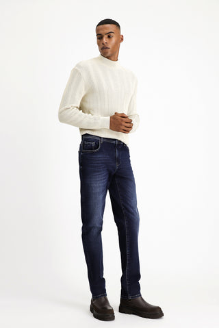  İndigo 6 Drop Regular Fit Standart Kesim Likralı Denim Pantolon