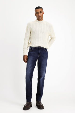  İndigo 6 Drop Regular Fit Standart Kesim Likralı Denim Pantolon