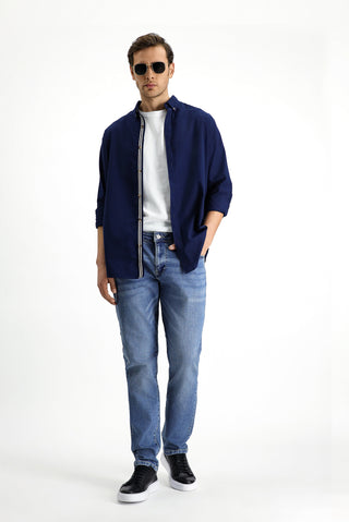  İndigo Regular Fit Likralı Denim Pantolon