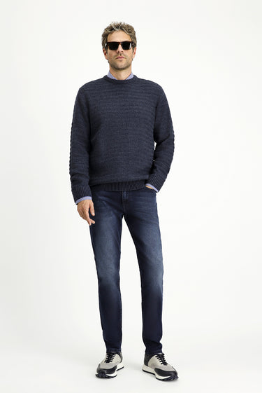  Koyu Lacivert Regular Fit Likralı Denim Pantolon