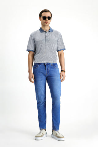  İndigo 6 Drop Regular Fit Standart Kesim Likralı Denim Pantolon