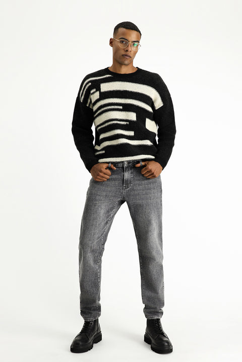 Orta Gri Slim Fit Dar Kesim Likralı Denim Pantolon