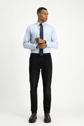  Siyah Regular Fit Likralı Denim Pantolon