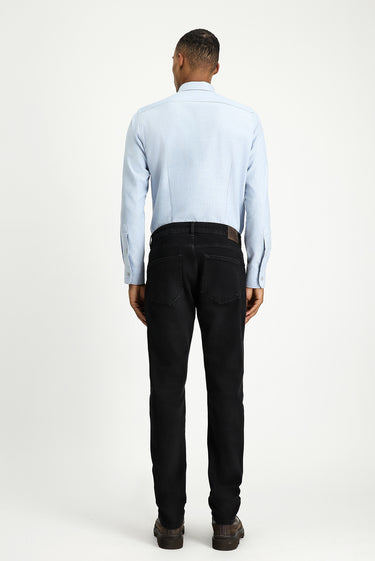 Siyah Regular Fit Likralı Denim Pantolon