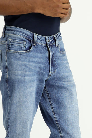  Koyu Lacivert Slim Fit Dar Kesim Likralı Denim Pantolon