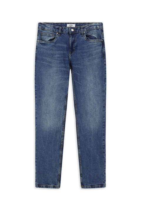 Koyu Mavi  Slim Fit Dar Kesim Likralı Denim Pantolon