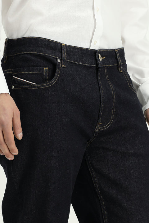 Koyu Lacivert Regular Fit Standart Kesim Likralı Denim Pantolon
