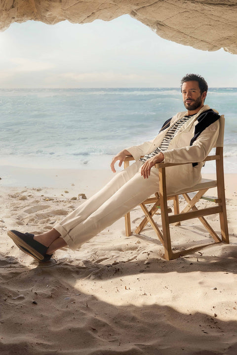 Beyaz 6 Drop Regular Fit Standart Kesim Likralı Denim Pantolon