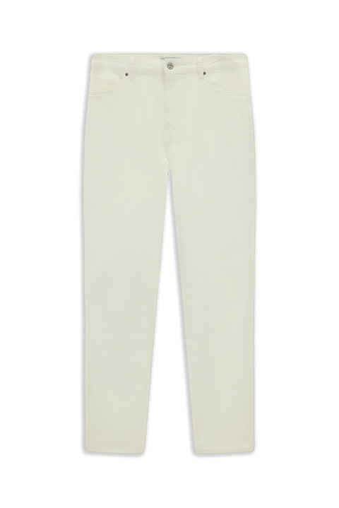 White Regular Fit Standard Cut Lycra Denim Pants