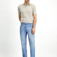 Açık Mavi 6 Drop Regular Fit Standart Kesim Likralı Denim Pantolon