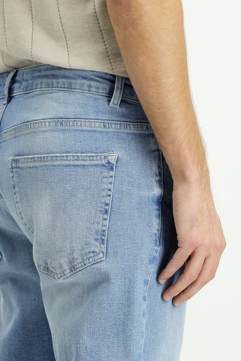 Açık Mavi 6 Drop Regular Fit Standart Kesim Likralı Denim Pantolon