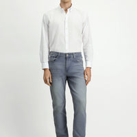 Medium Gray Regular Fit Standard Cut Stretch Denim Pants