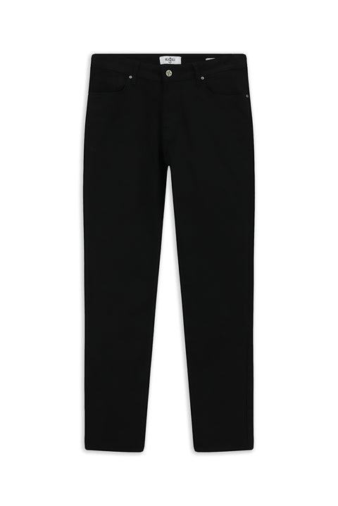 Siyah Regular Fit Standart Kesim Likralı Denim Pantolon