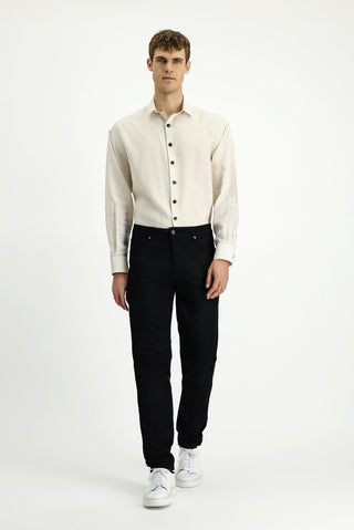  Siyah Regular Fit Likralı Denim Pantolon