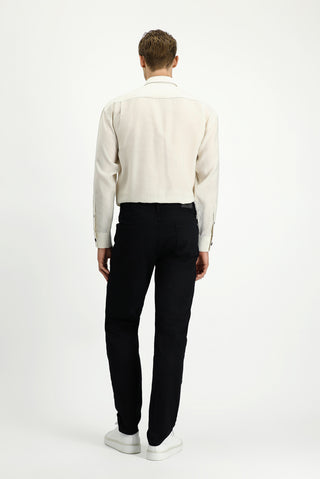  Siyah Regular Fit Likralı Denim Pantolon