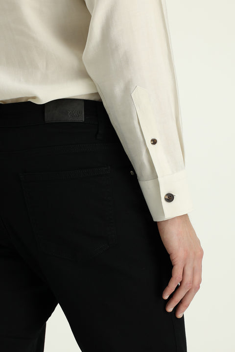 Siyah 6 Drop Regular Fit Standart Kesim Likralı Denim Pantolon