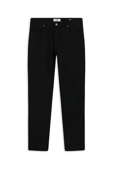 Siyah Regular Fit Likralı Denim Pantolon
