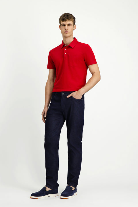 Koyu Lacivert Regular Fit Standart Kesim Likralı Denim Pantolon