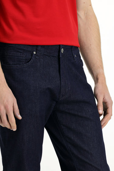 Koyu Lacivert Regular Fit Likralı Denim Pantolon