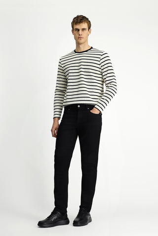  Siyah Slim Fit Dar Kesim Likralı Denim Pantolon