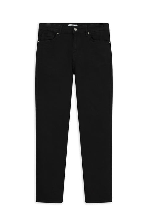 Siyah Slim Fit Dar Kesim Likralı Beş Cep Denim Pantolon