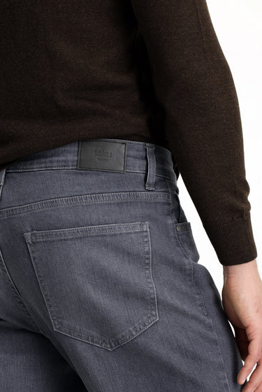 Orta Gri Slim Fit Dar Kesim Likralı Denim Pantolon