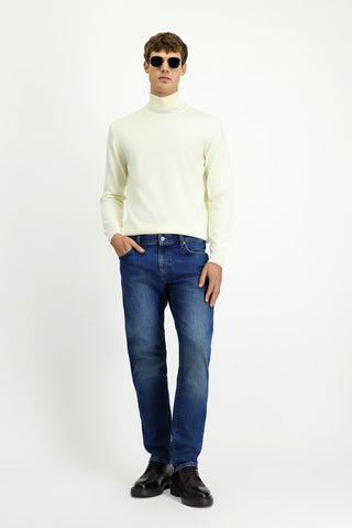  Koyu İndigo Slim Fit Dar Kesim Likralı Denim Pantolon