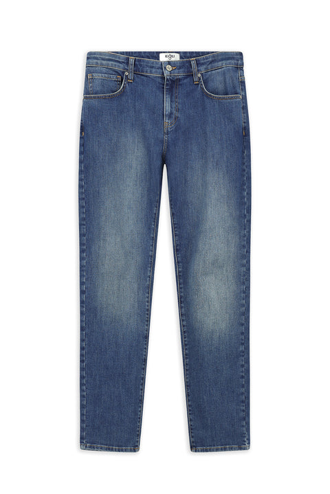 Koyu İndigo 7 Drop Slim Fit Dar Kesim Likralı Beş Cep Denim Pantolon