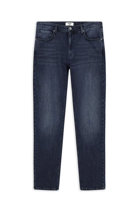 Koyu Mavi  6 Drop Regular Fit Standart Kesim Likralı Denim Pantolon