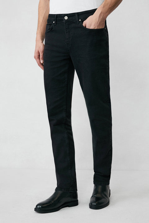 Siyah Slim Fit Dar Kesim Pamuklu Likralı Esnek 4 Mevsim Denim Pantolon